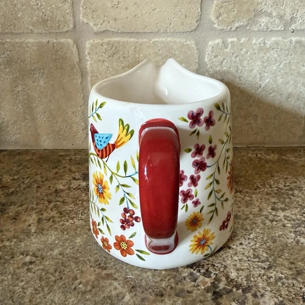 Bico‎ Red Spring Bird Ceramic Creamer Pitcher Scandinavian Dishwasher Safe